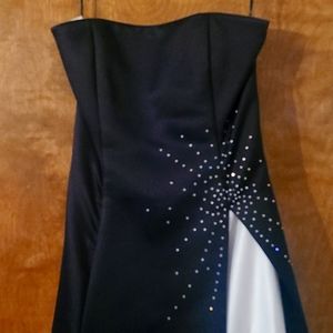 Strapless rhinestone gown